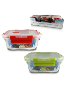 SQUARE GLASS CONTAINER 12x12x5.5 CENTIMETERS