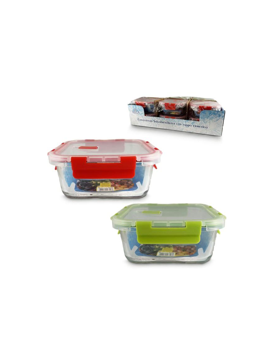 SQUARE GLASS CONTAINER 12x12x5.5 CENTIMETERS