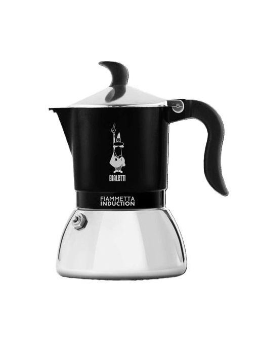 CAFFETTIERA FIAMMETTA NERA 4tazze INDUZIONE
