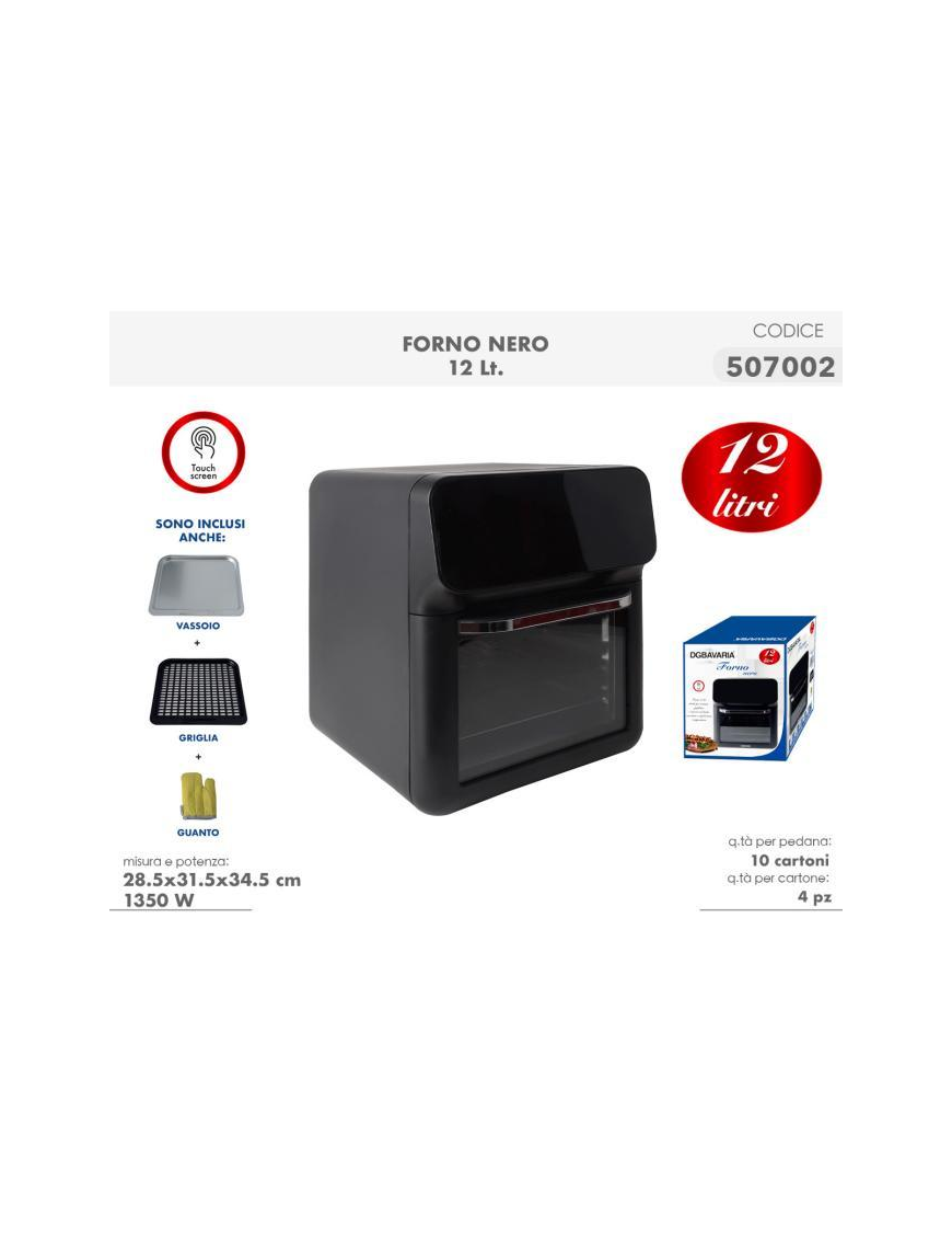 BLACK AIR OVEN 12 LITER 1350W