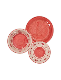 TABLE SERVICE 18 PIECES RED MELODY