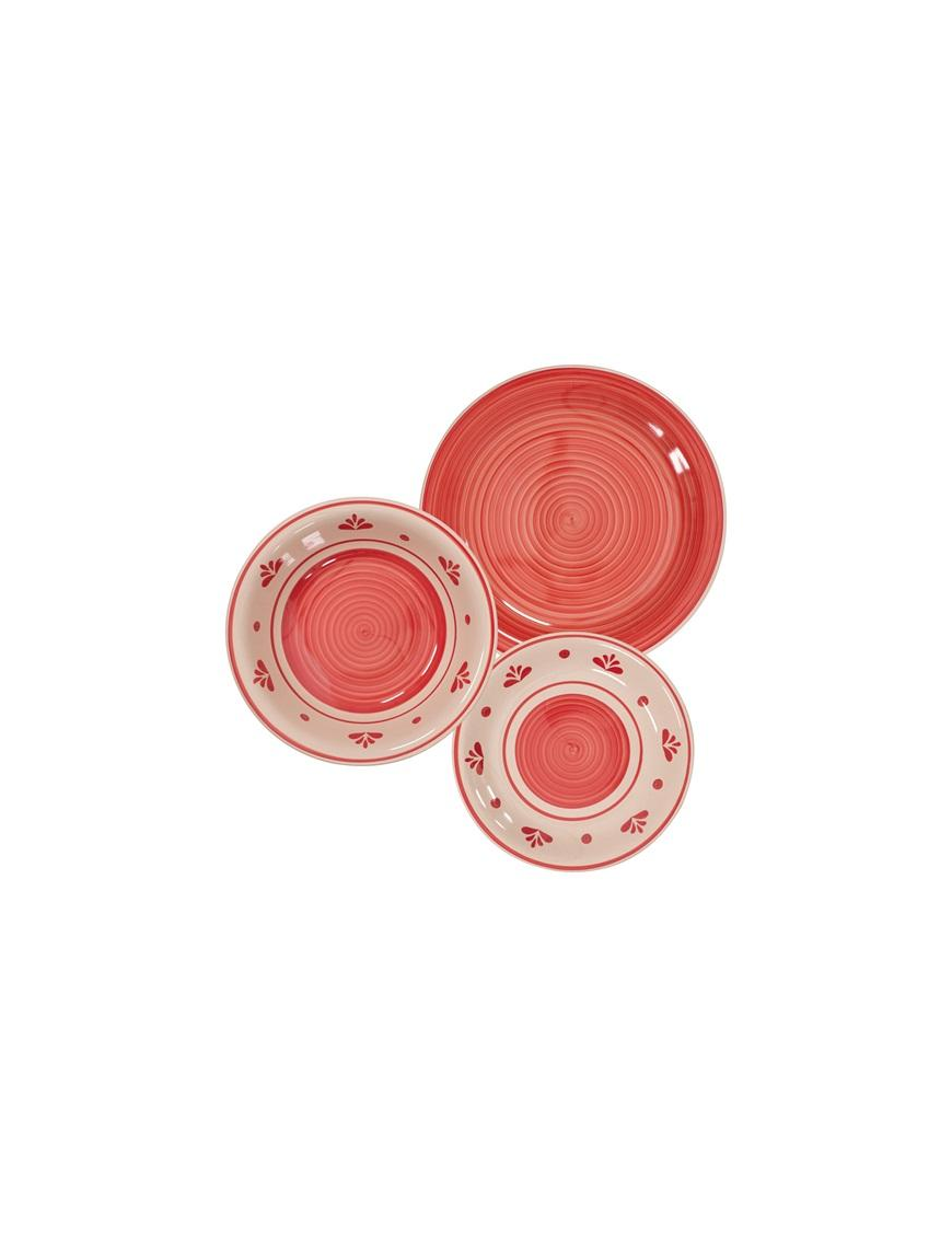 TABLE SERVICE 18 PIECES RED MELODY