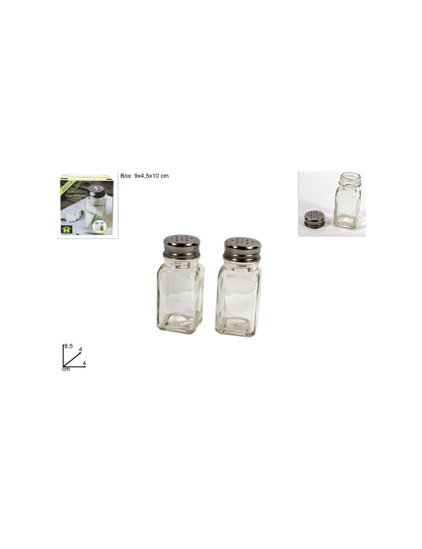 SALE/PEPE 2 PEZZI 4x9,5 CENTIMETRI IN VETRO