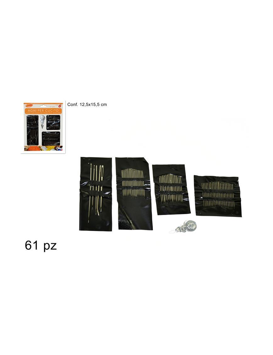 CUCITO AGHI MISURA ASSORTITA 61 PEZZI