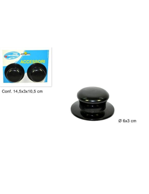 POT KNOB SET OF 2 PIECES. BLACKS