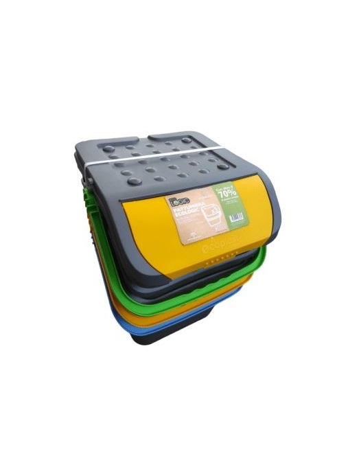 ECOLOGIC 35 LITER WASTE BIN, 3 PIECES