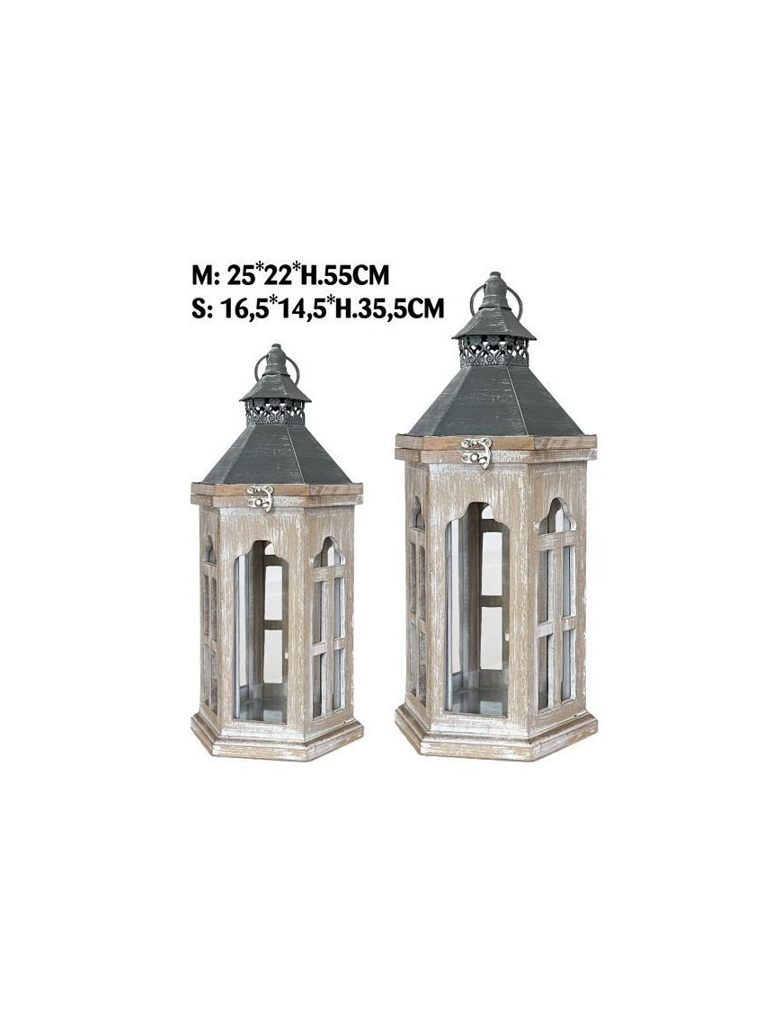 CHARLOTTE NATURAL LANTERN 2 PIECES