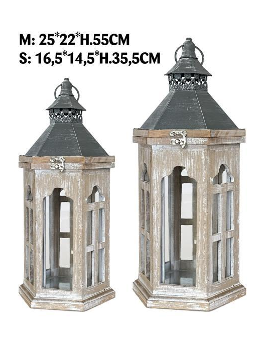 CHARLOTTE NATURAL LANTERN 2 PIECES