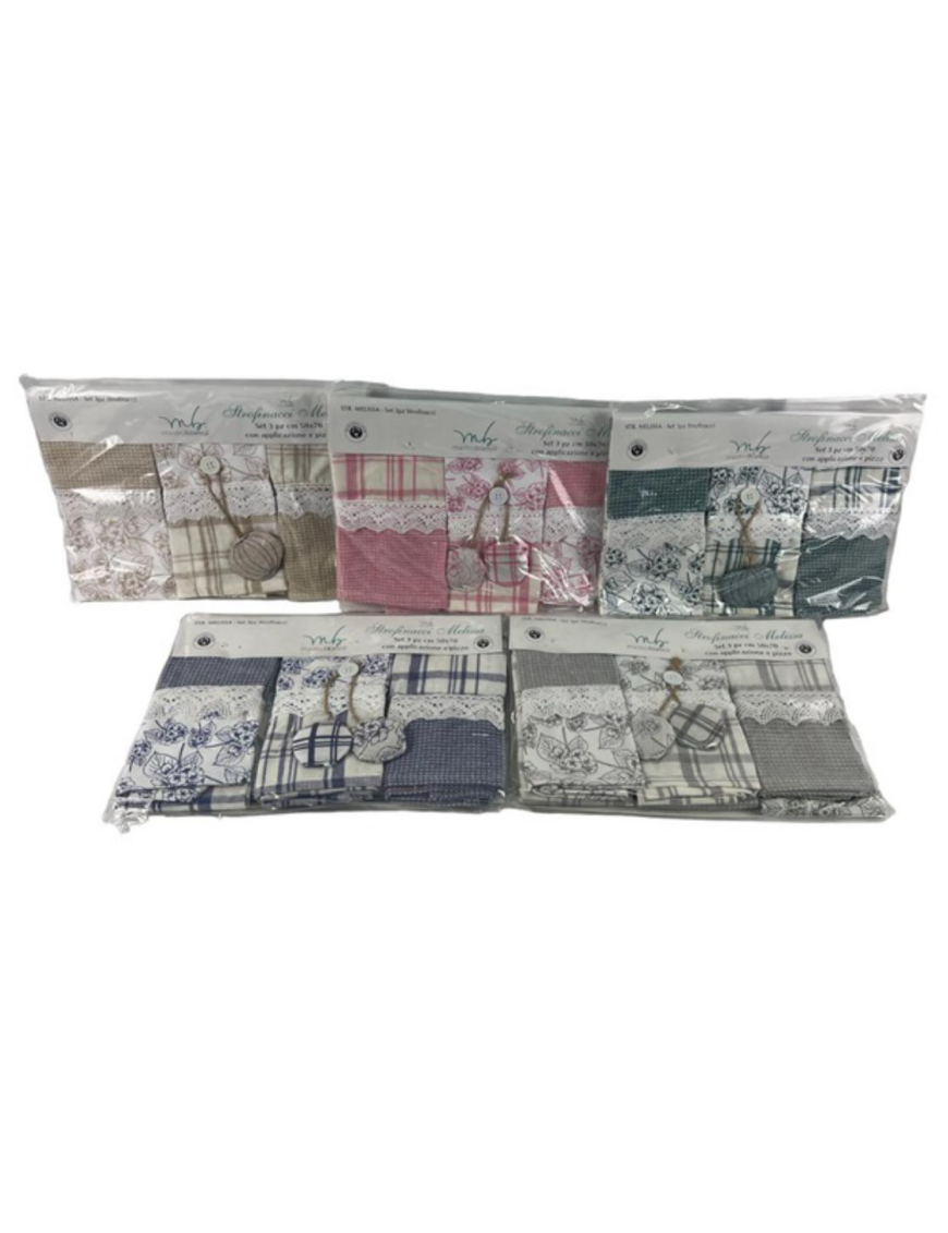 STROFINACCIO MELISSA 100% COTONE  50x70cm 3pezzi