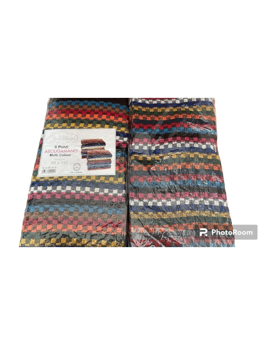 ASCIUGAMANO SPUGNA 50x100cm COLORI ASSORTITI 6pezzi
