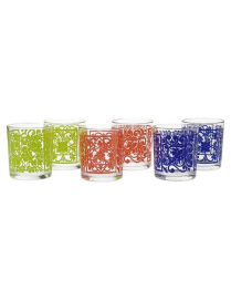 COLORED WATER GLASSES 6 pieces