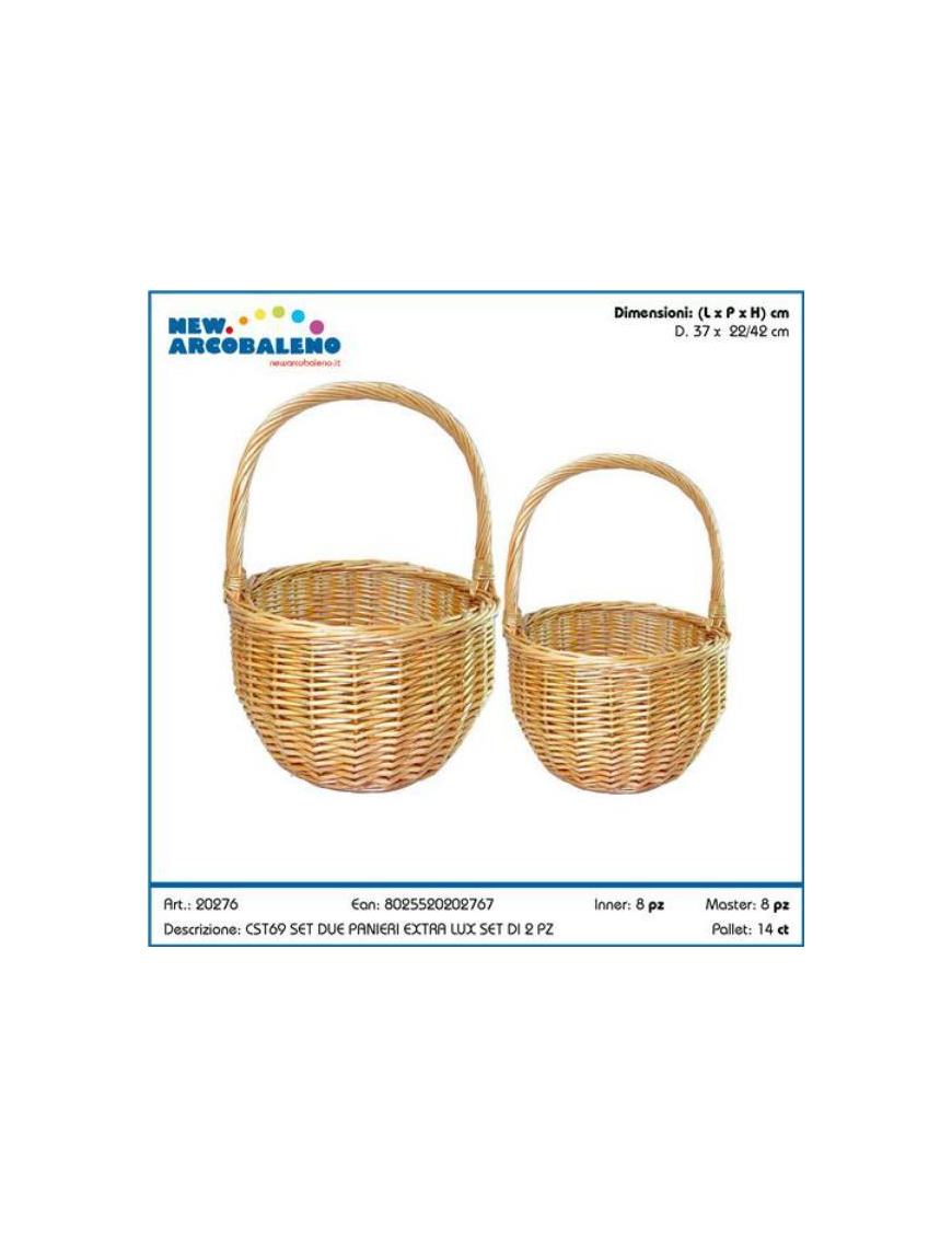 PANIERE IN VIMINI  LUX 2pezzi