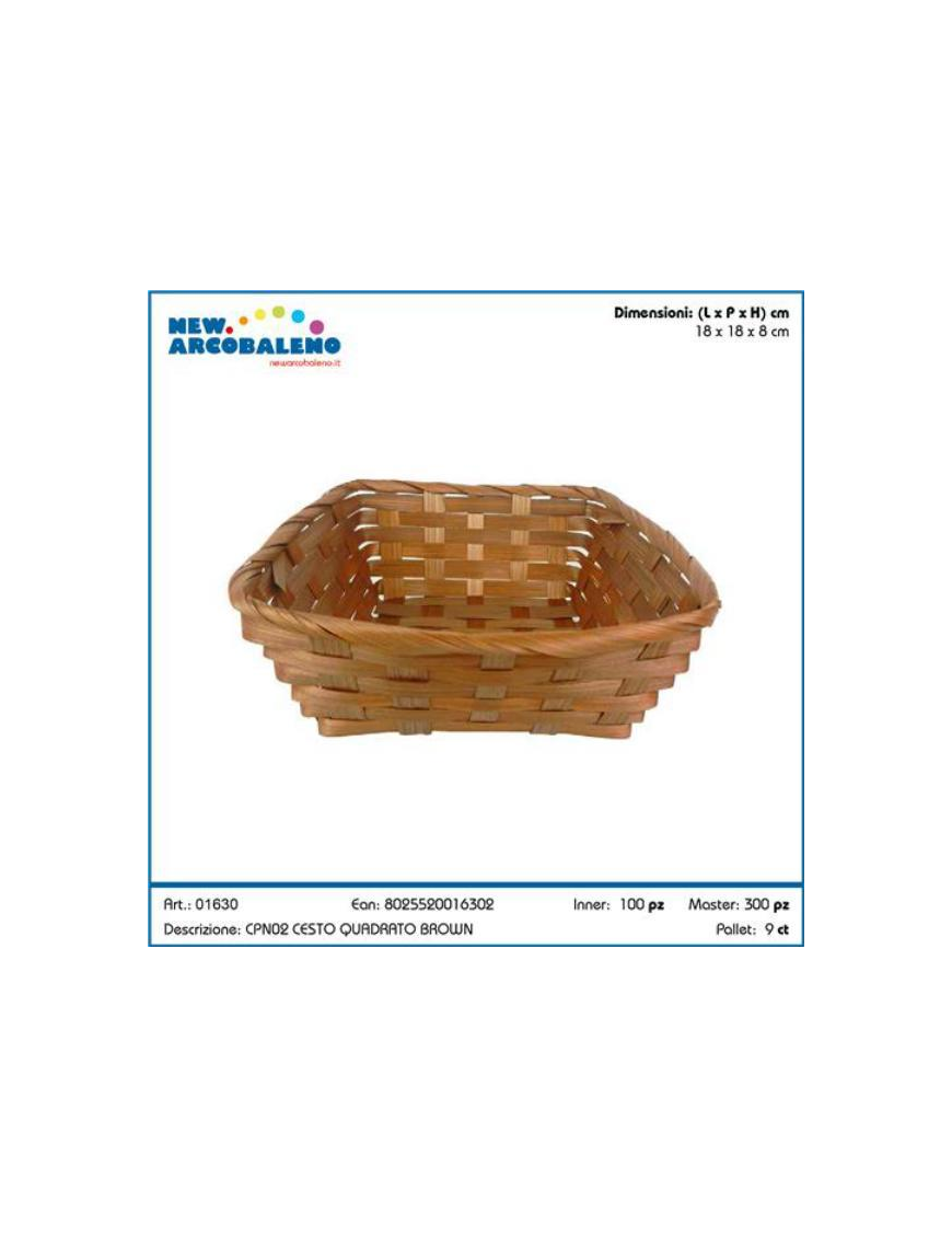 CESTINO NOCE QUADRO 18cm