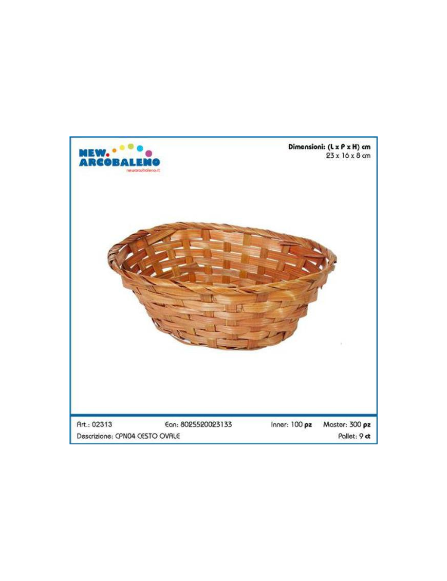 OVAL WALNUT BASKET 23x13cm