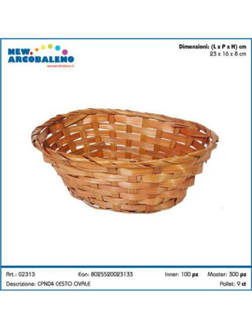 CESTINO NOCE OVALE 23x13cm