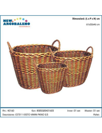 WOOD BASKETS 3 pieces