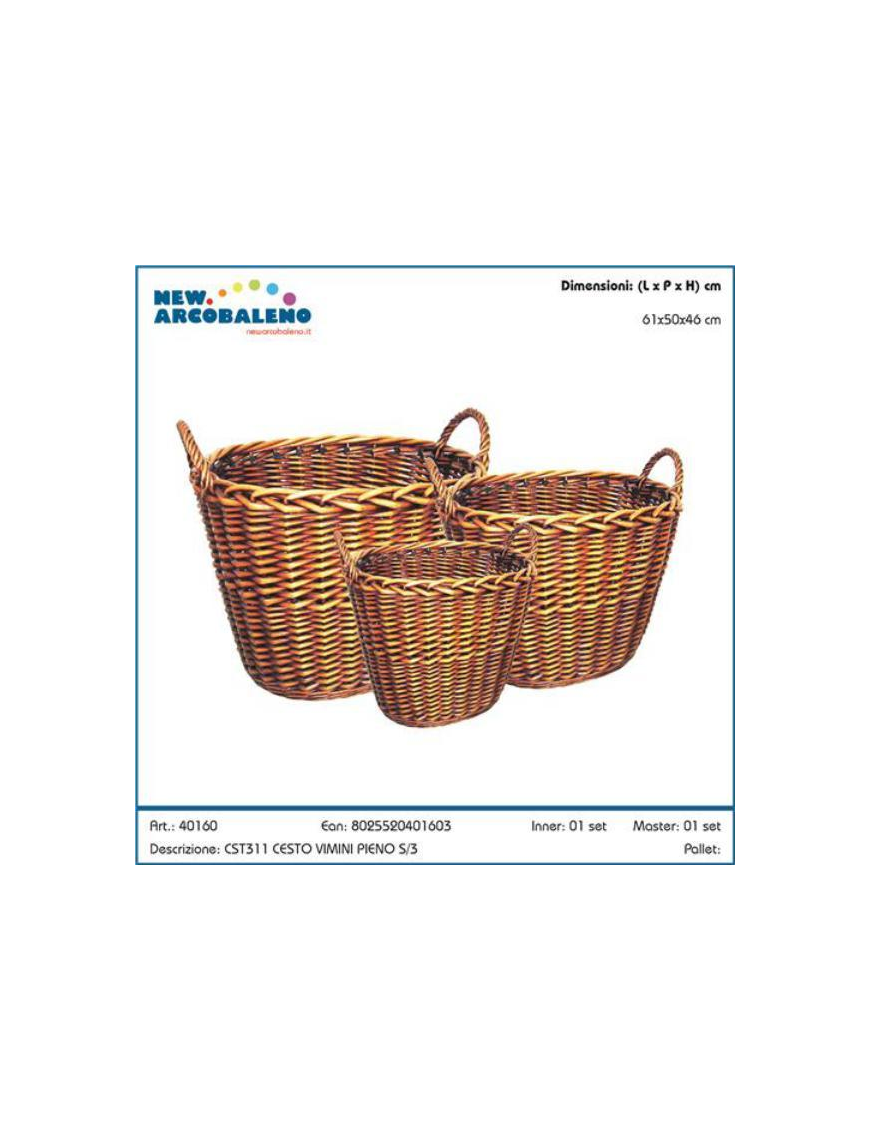 WOOD BASKETS 3 pieces