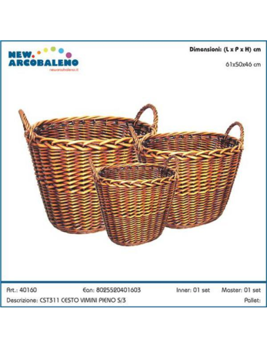 WOOD BASKETS 3 pieces