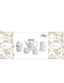 COFFEE SET 7 PIECES PEONIAS
