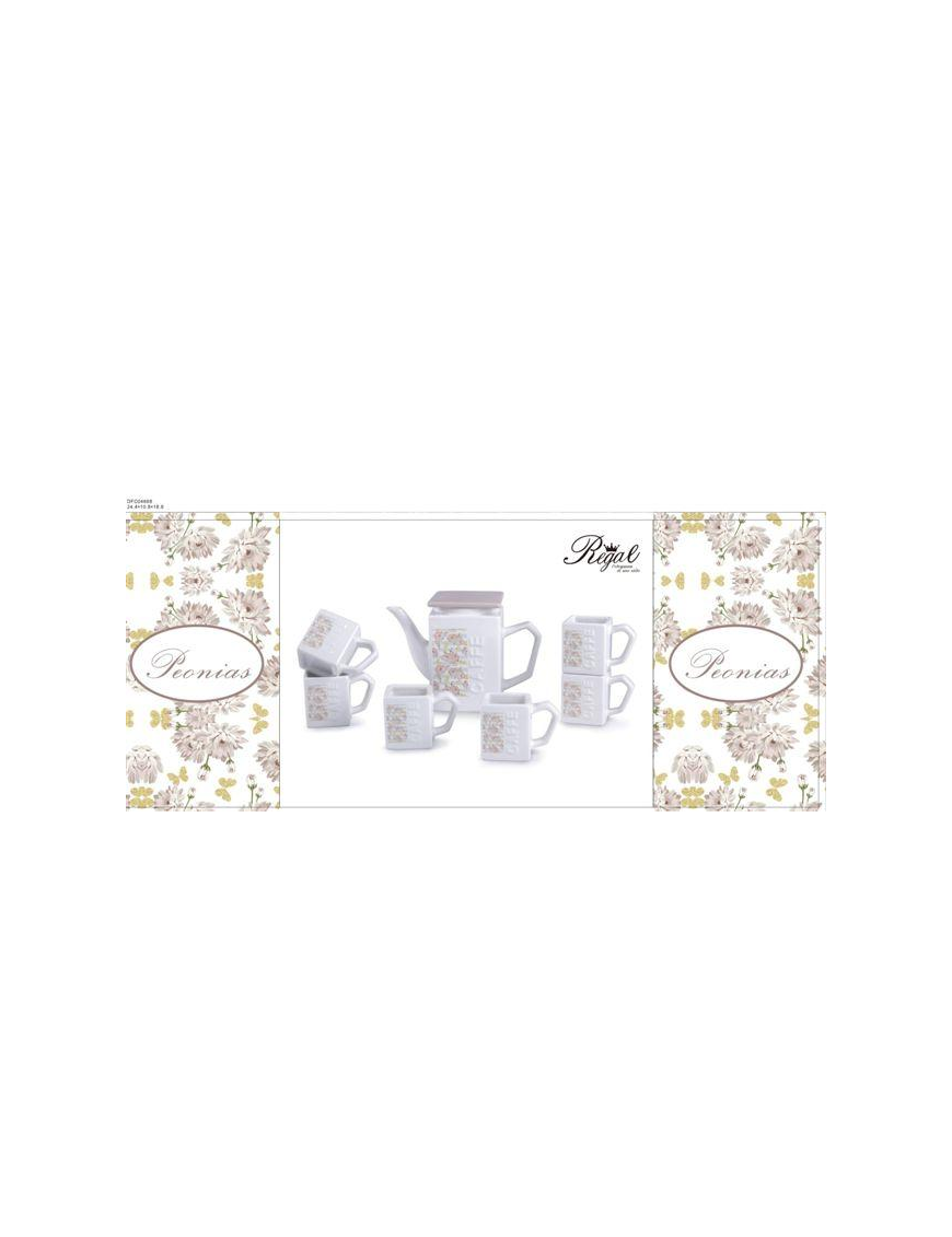 SET CAFFE' 7 PEZZI PEONIAS