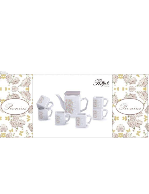 SET CAFFE' 7 PEZZI PEONIAS