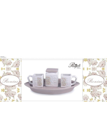 PEONIAS COFFEE SET 4 PIECES