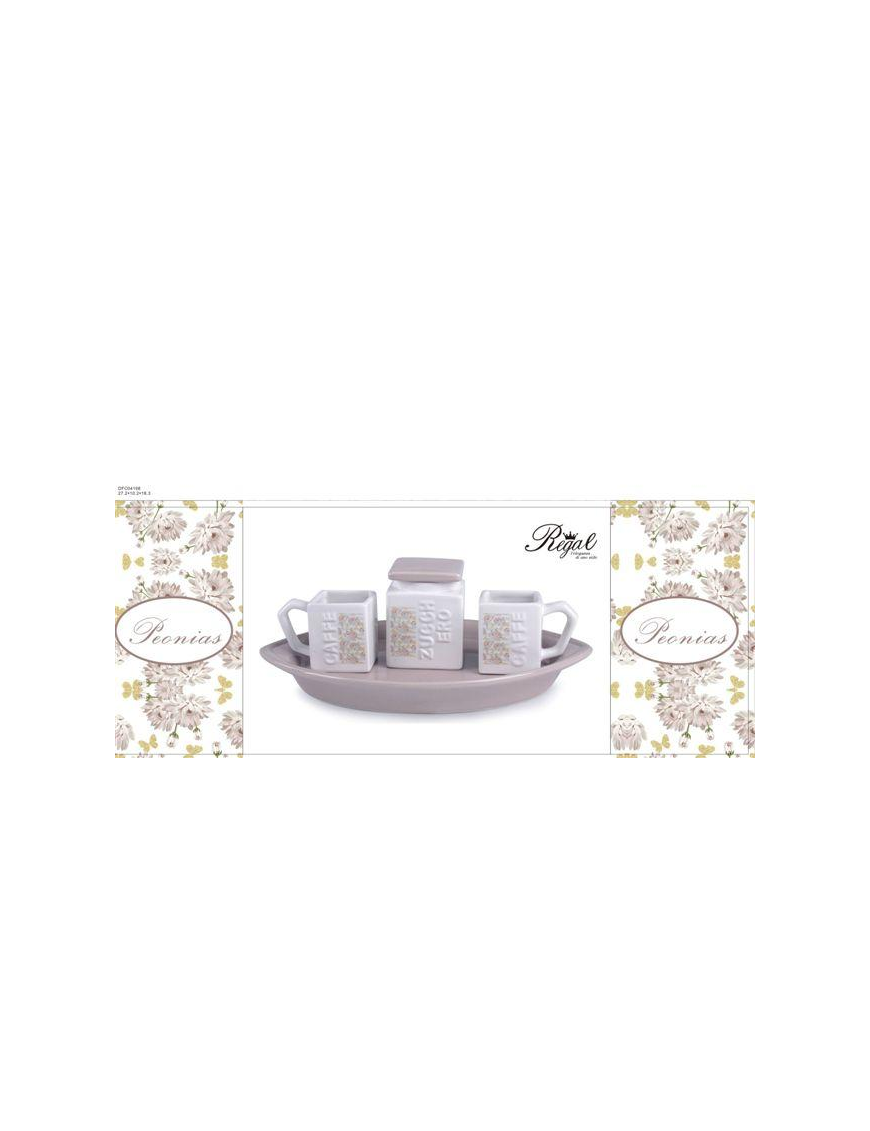 SET CAFFE' PEONIAS 4 PEZZI