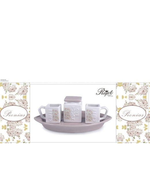 PEONIAS COFFEE SET 4 PIECES