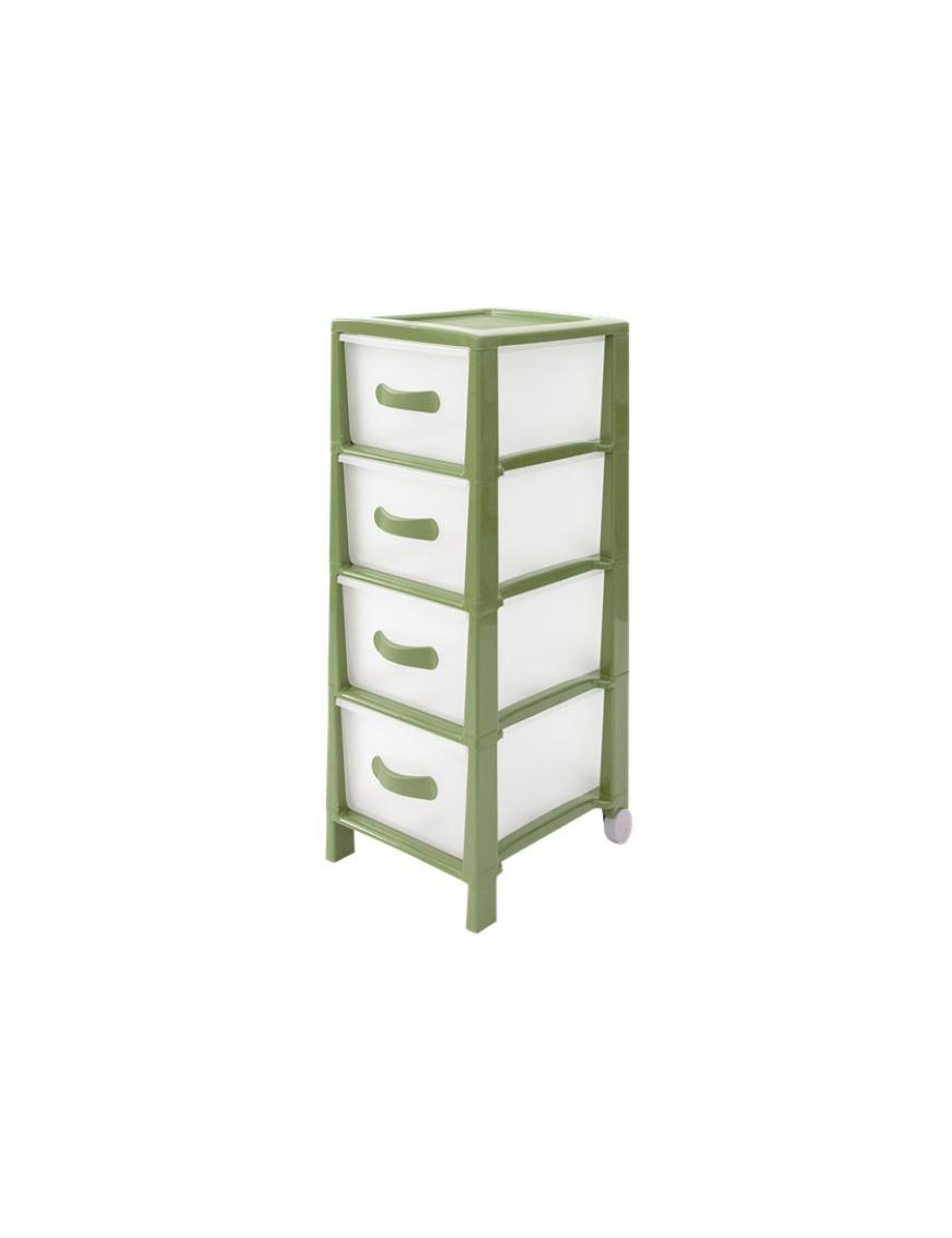 CASSETTIERA FUTURA SLIM 4 CASSETTI VERDE ANTI