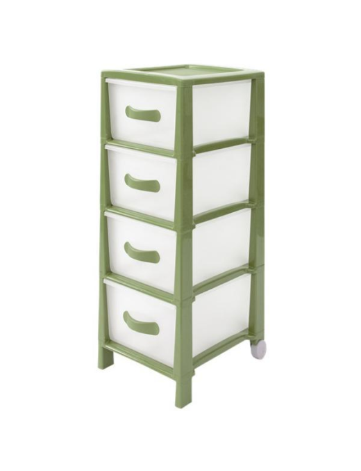 CASSETTIERA FUTURA SLIM 4 CASSETTI VERDE ANTI