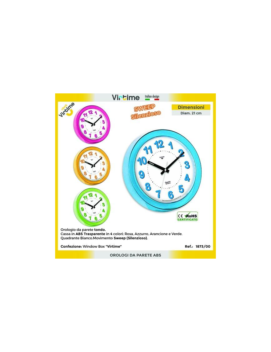OROLOGIO PARETE ABS d20,5cm