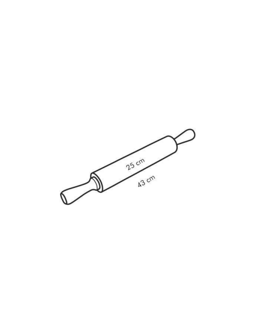 DELICIA WOODEN ROLLING PIN 25 CENTIMETERS