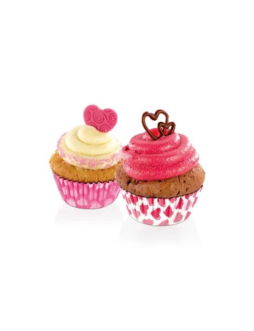 DELICIA BAKING PADS DIAMETER 6 CENTIMETERS 60 PIECES HEARTS