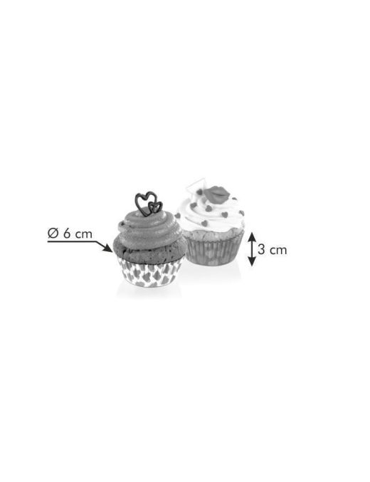 DELICIA BAKING PADS DIAMETER 6 CENTIMETERS 60 PIECES HEARTS