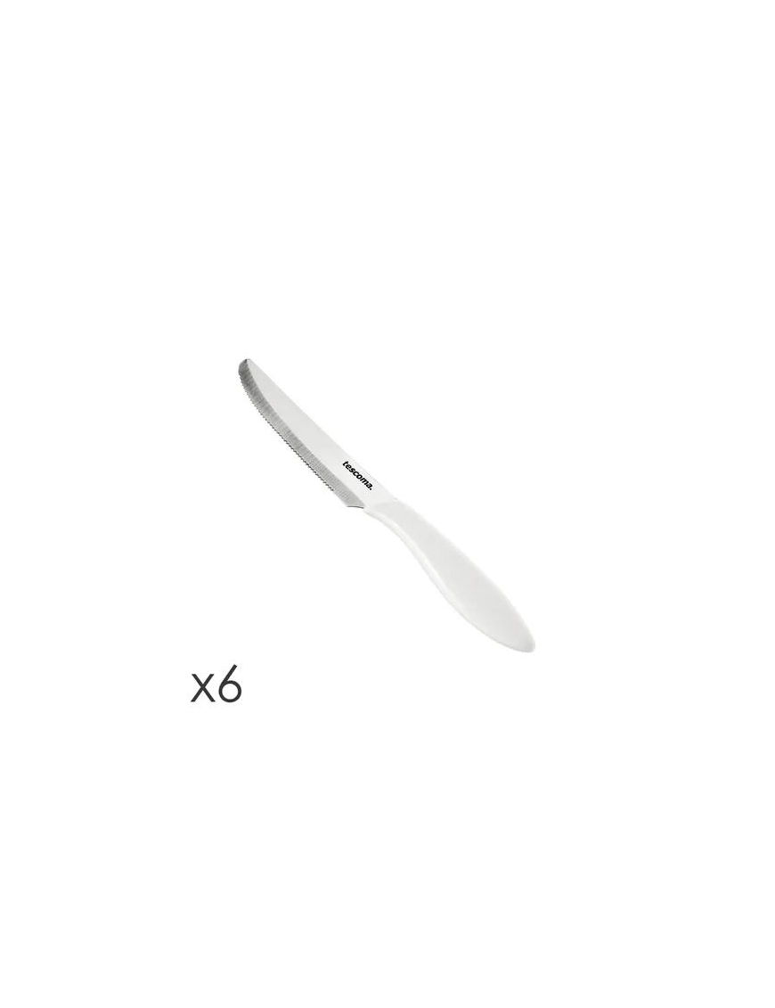 PRESTO COLTELLO TAVOLA 12 CENTIMETRI 6 PEZZI BIANCO