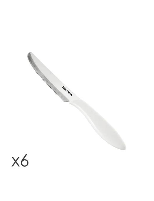 PRESTO COLTELLO TAVOLA 12 CENTIMETRI 6 PEZZI BIANCO