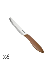 PRESTO TABLE KNIFE 12 CENTIMETERS 6 PIECES BROWN