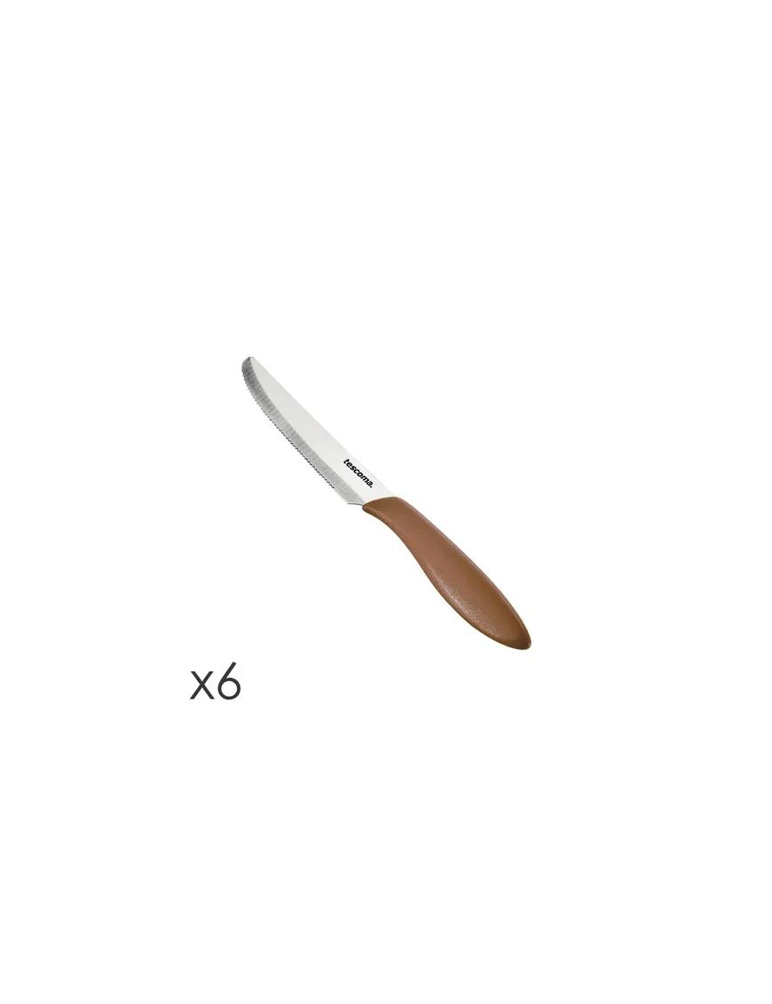 PRESTO TABLE KNIFE 12 CENTIMETERS 6 PIECES BROWN