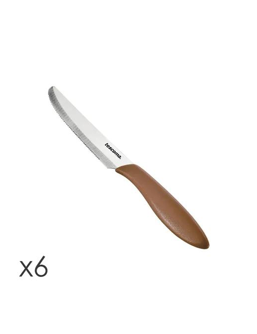 PRESTO TABLE KNIFE 12 CENTIMETERS 6 PIECES BROWN