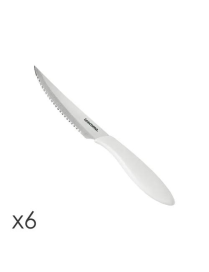 PRESTO STEAK KNIFE 12 CENTIMETERS 6 PIECES WHITE