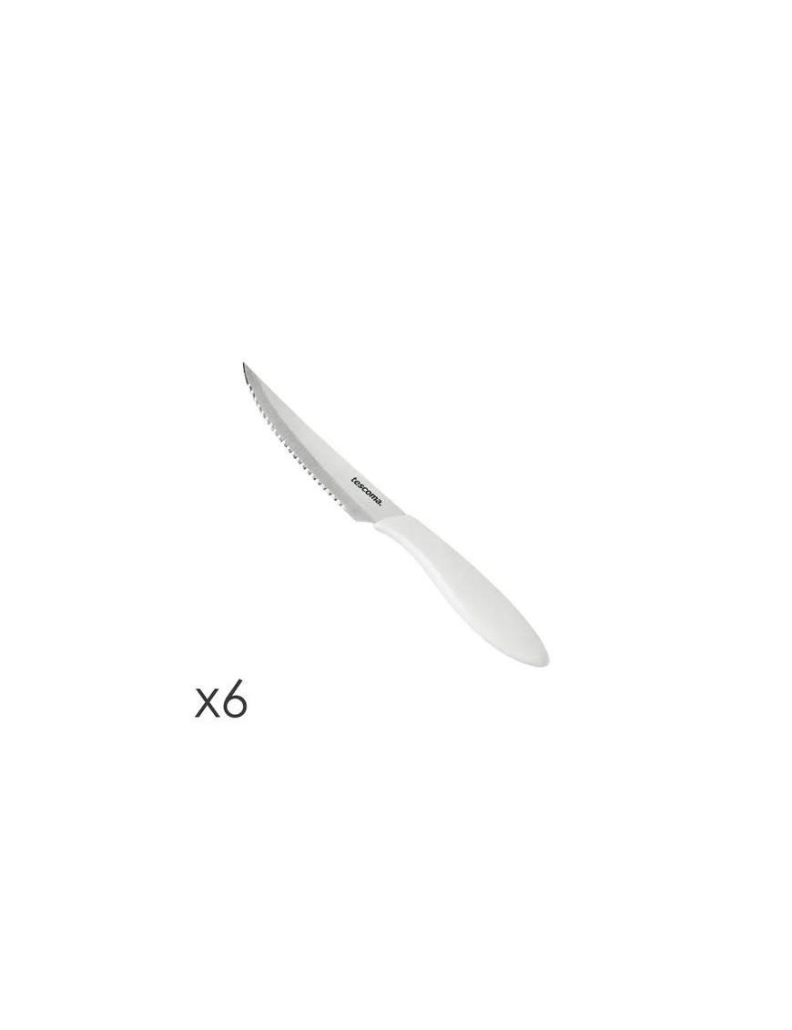 PRESTO STEAK KNIFE 12 CENTIMETERS 6 PIECES WHITE