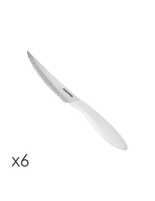 PRESTO STEAK KNIFE 12 CENTIMETERS 6 PIECES WHITE