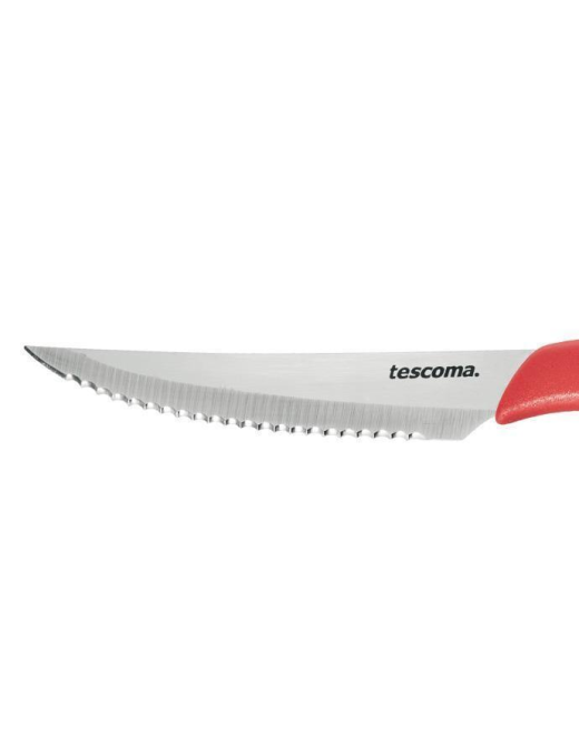 PRESTO COLTELLO BISTECCA 12 CENTIMETRI 6 PEZZI ROSSO