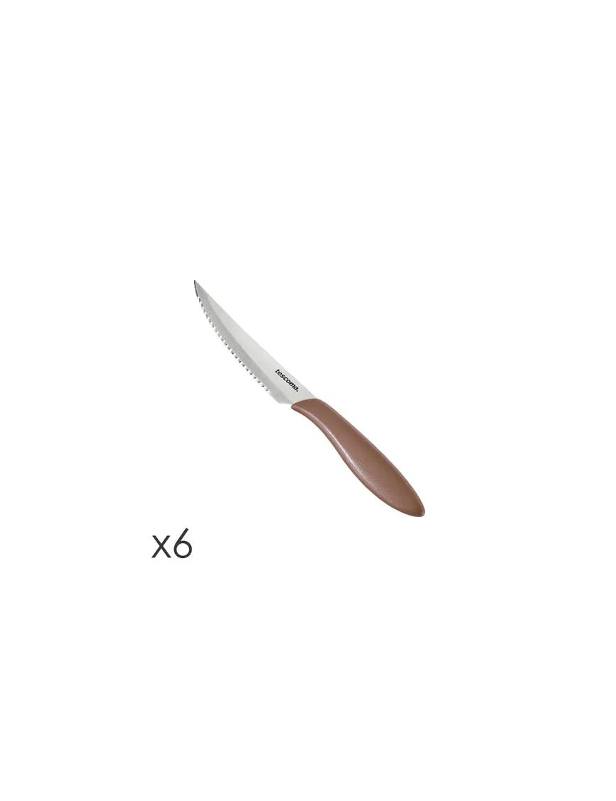 PRESTO COLTELLO BISTECCA 12 CENTIMETRI 6 PEZZI MARRON