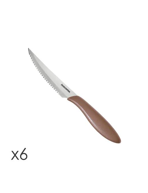 PRESTO COLTELLO BISTECCA 12 CENTIMETRI 6 PEZZI MARRON