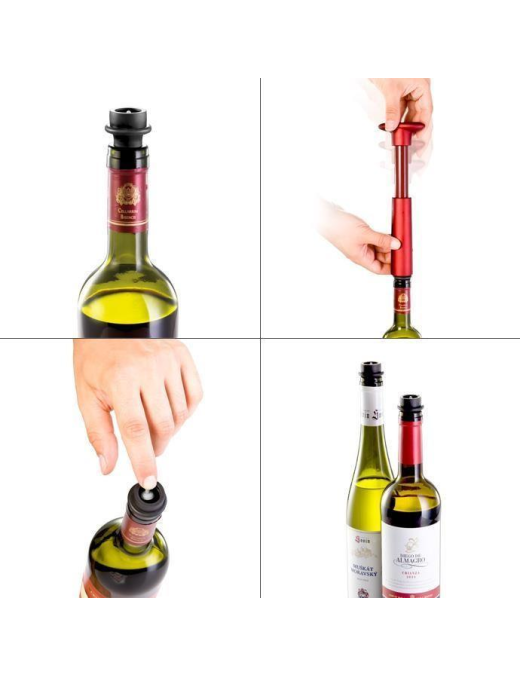 ONE VACUUM WINE PUMP WITH STOPPERS