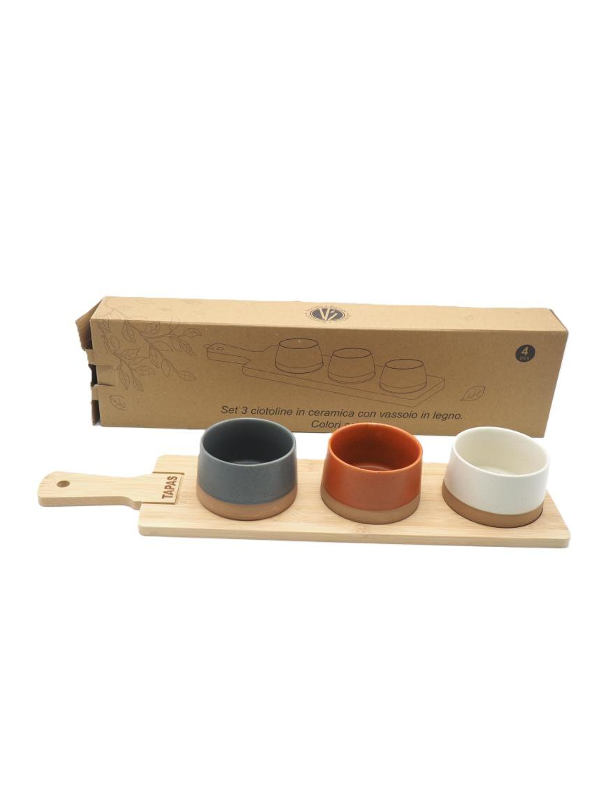 CIOTOLE BAMBOO 3 PEZZI 9,5x5,5 CENTIMETRI