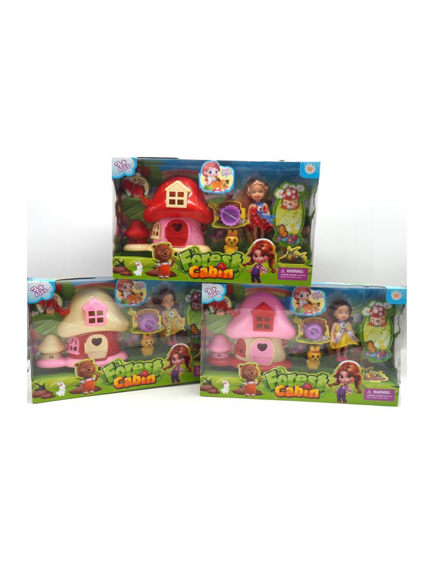 DOLL WITH MUSHROOM HOUSE