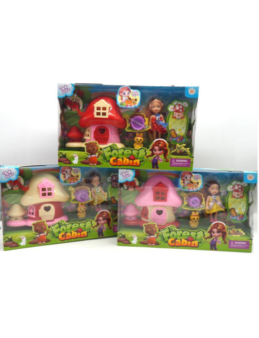 DOLL WITH MUSHROOM HOUSE