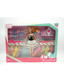BAMBOLA CON ACCESSORI GIRL FASHION